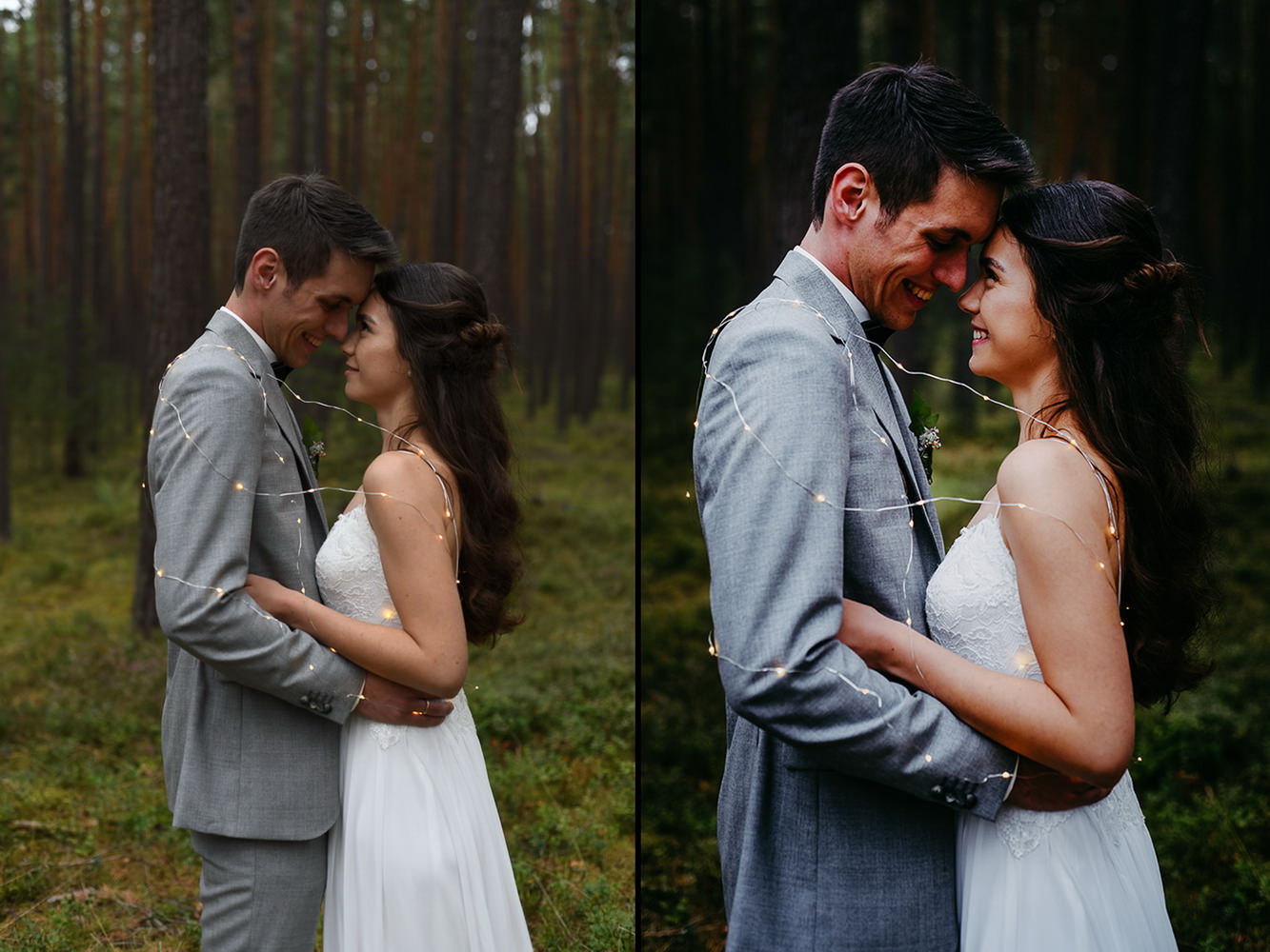 Empfehlung des Hochzeitsfotograf, der Glamour Look - Vergleich Vorher / Nachher