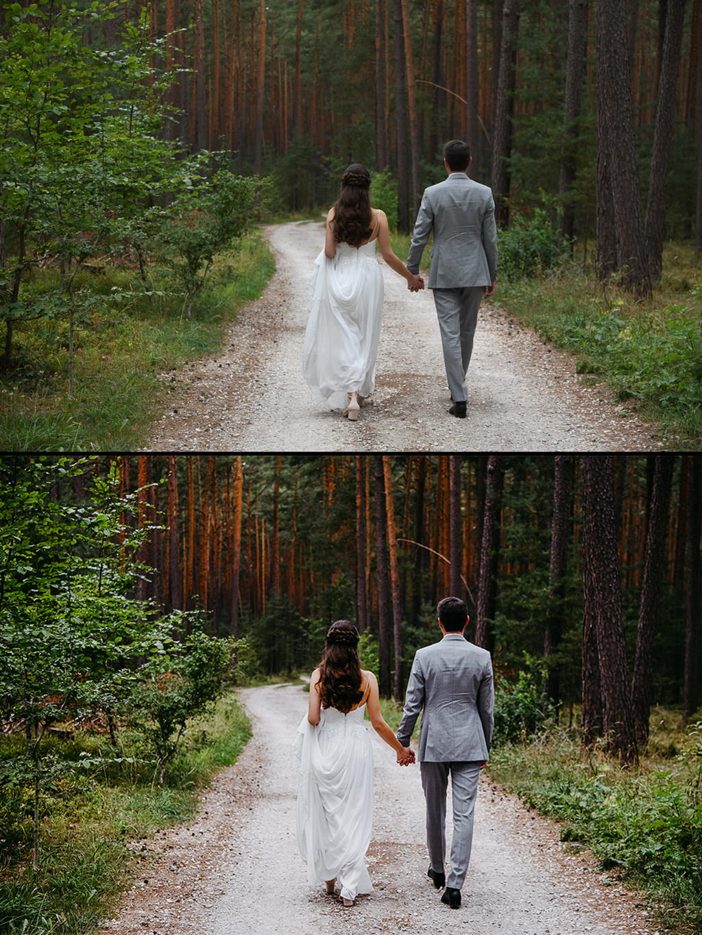 Empfehlung des Hochzeitsfotograf, der Glamour Look - Vergleich Vorher / Nachher